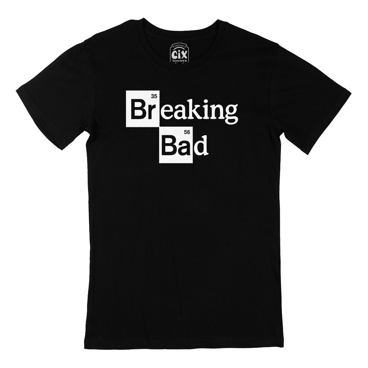 Beyaz Breaking Bad Yazılı Siyah Tişört