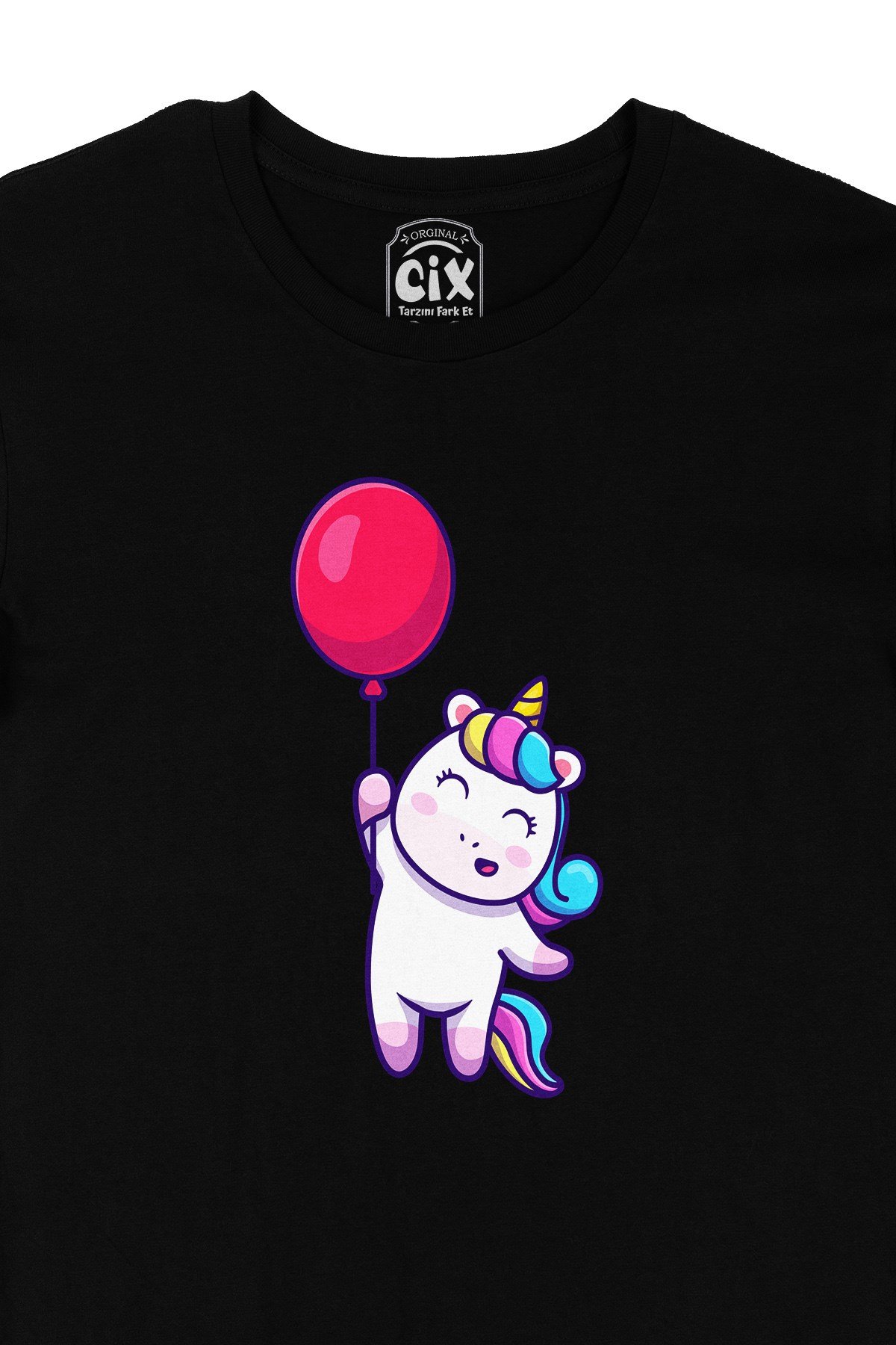 Bolonlu Unicorn Siyah Tişört