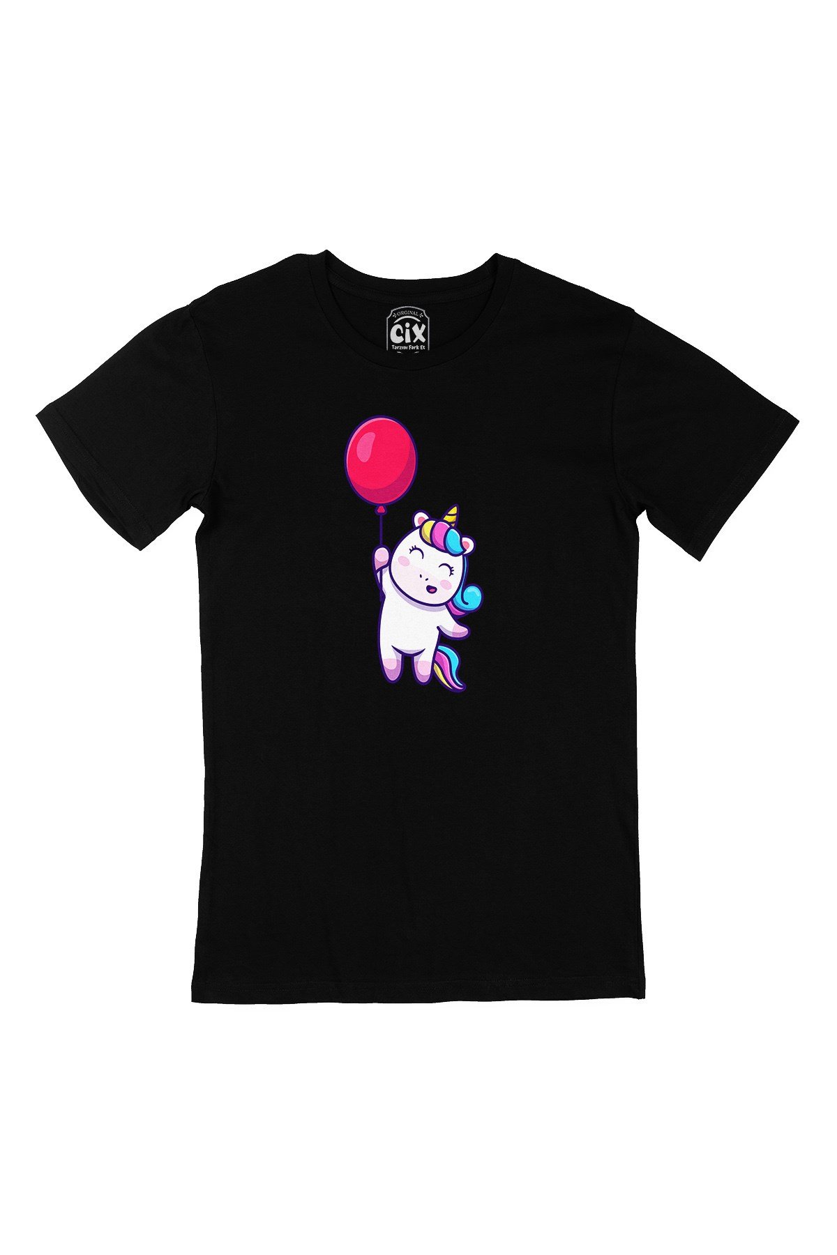 Bolonlu Unicorn Siyah Tişört