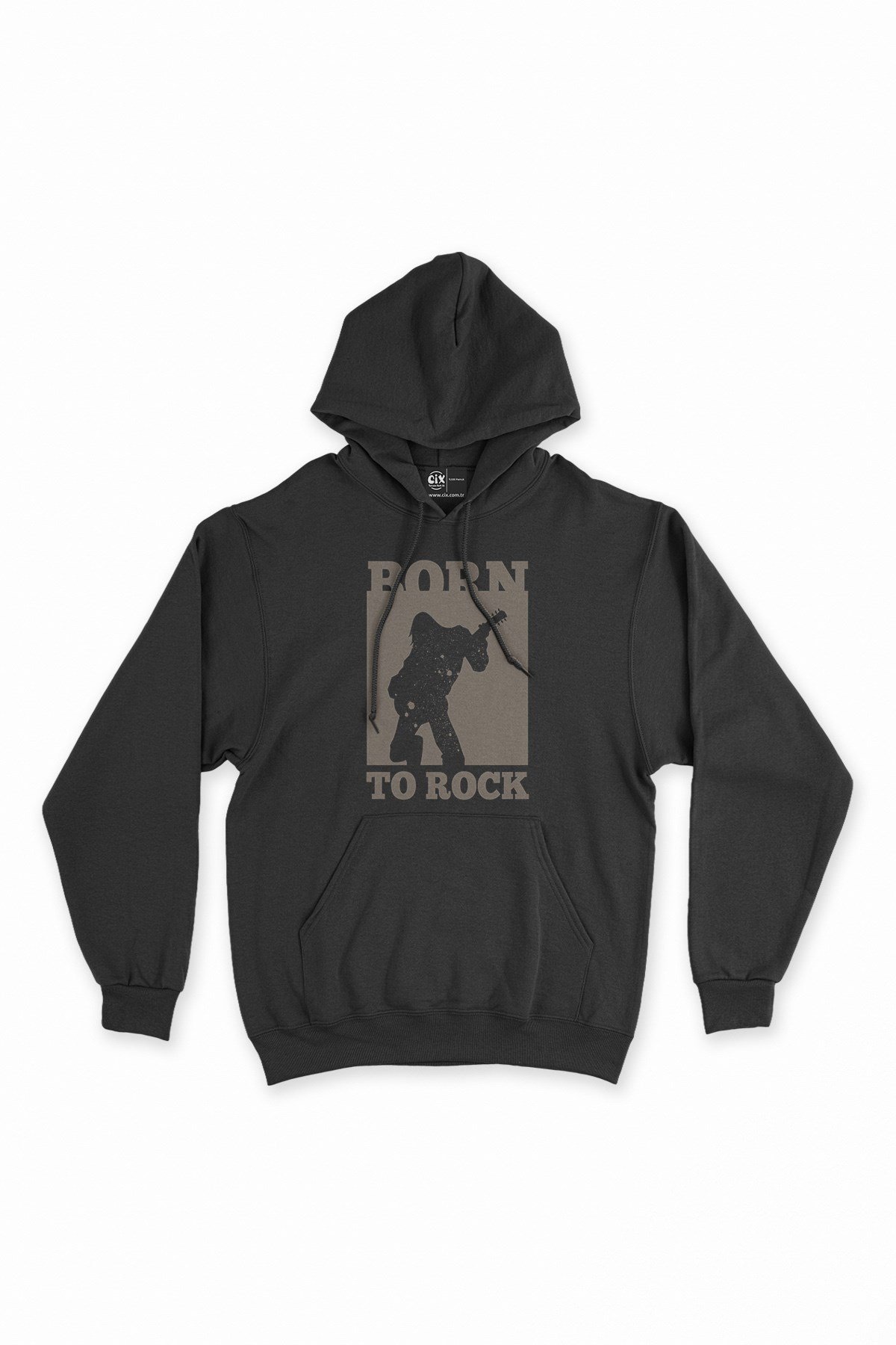 Born To Rock Siyah Kapşonlu Sweatshirt Hoodie