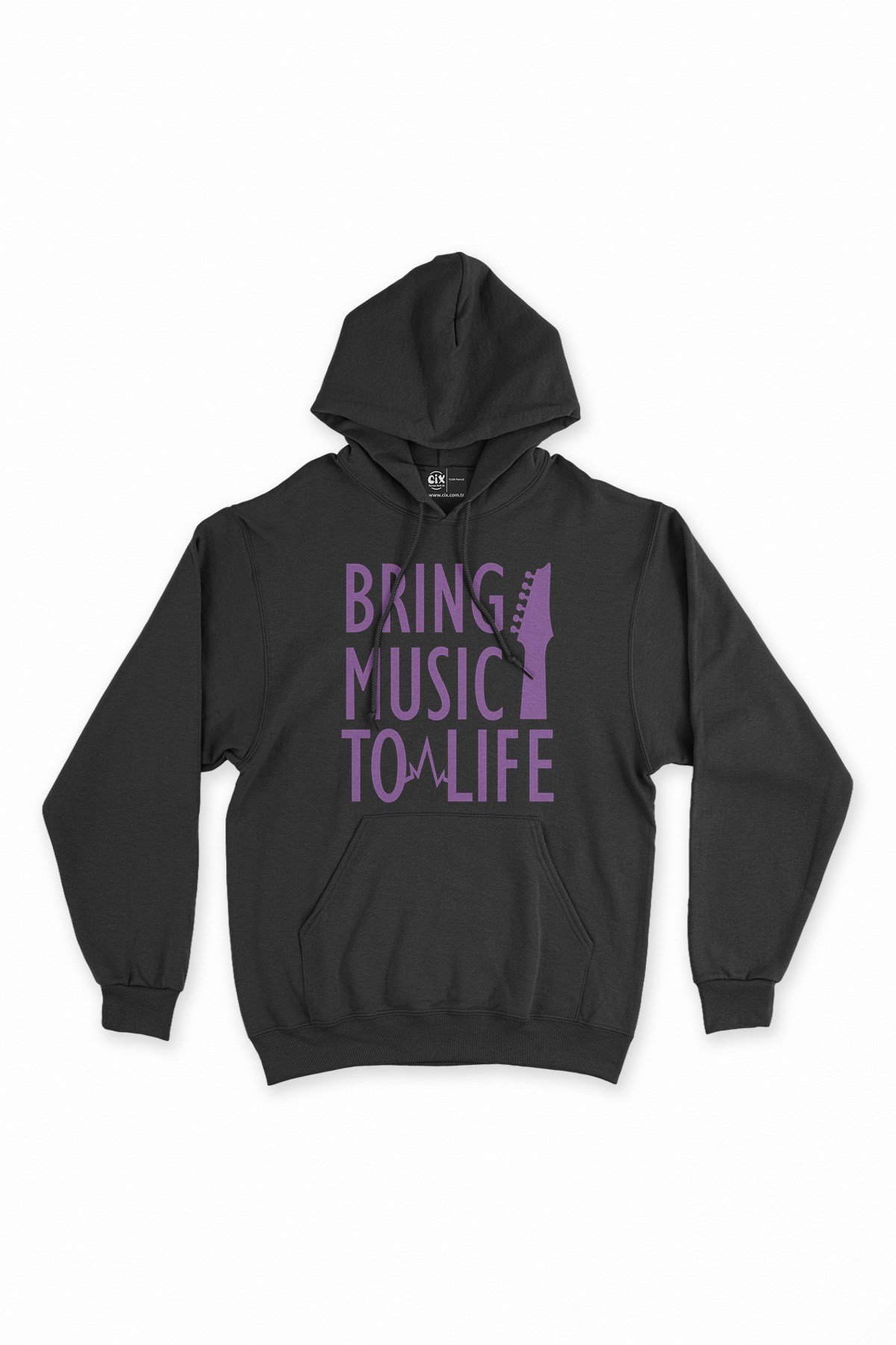 Bring Music To Life Siyah Kapşonlu Sweatshirt Hoodie
