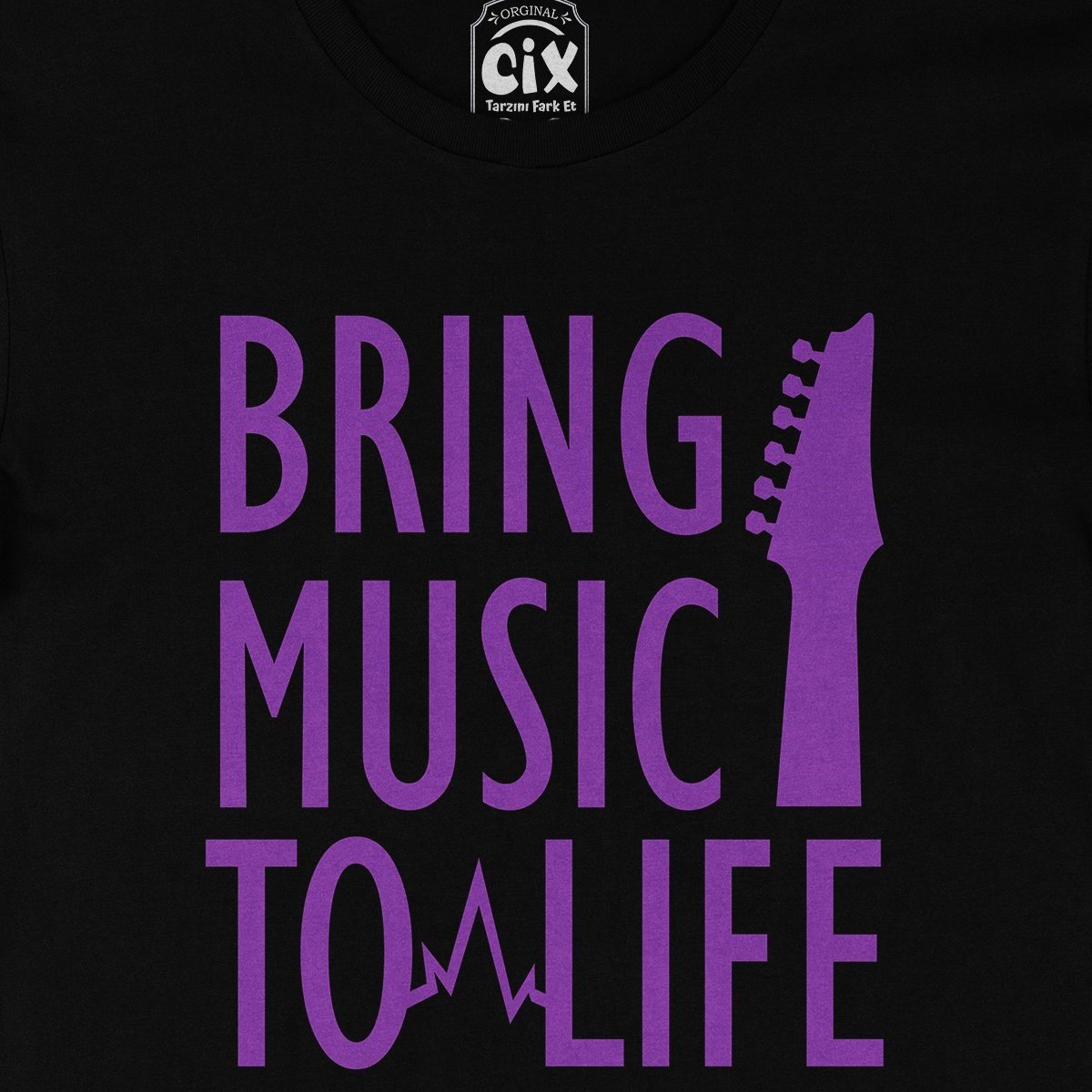 Bring Music To Life Siyah Tişört