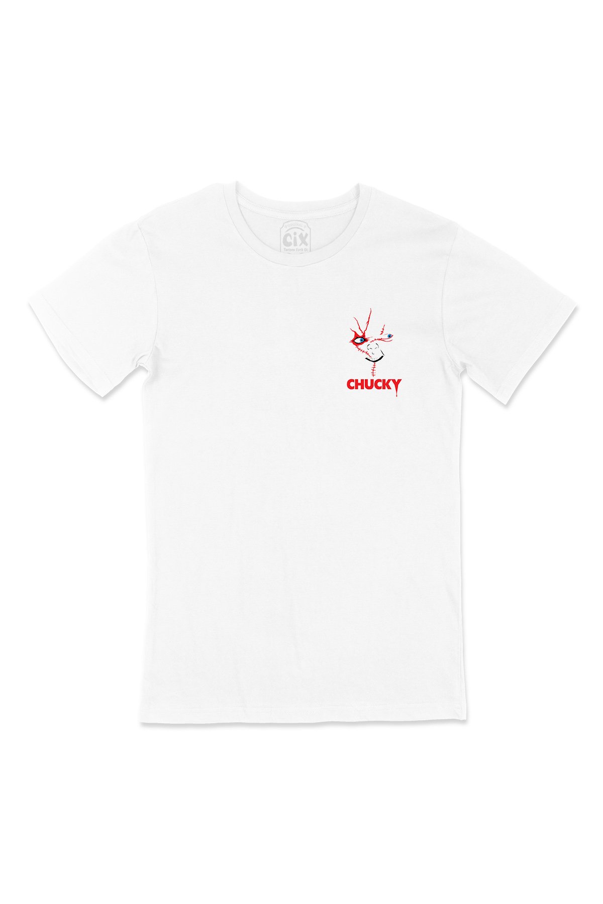 Chucky Cep Logo Tasarımlı Beyaz Tişört