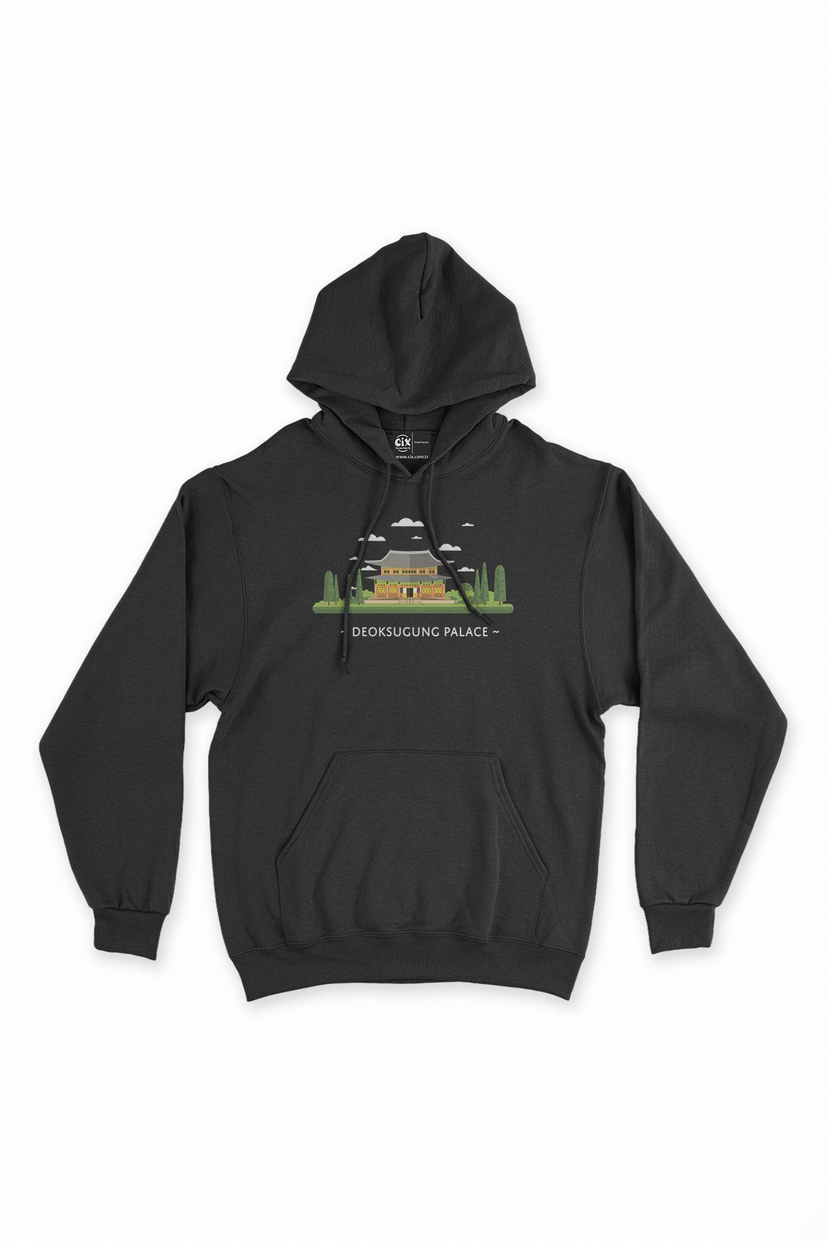 Deoksugung Sarayı Siyah Kapşonlu Sweatshirt Hoodie