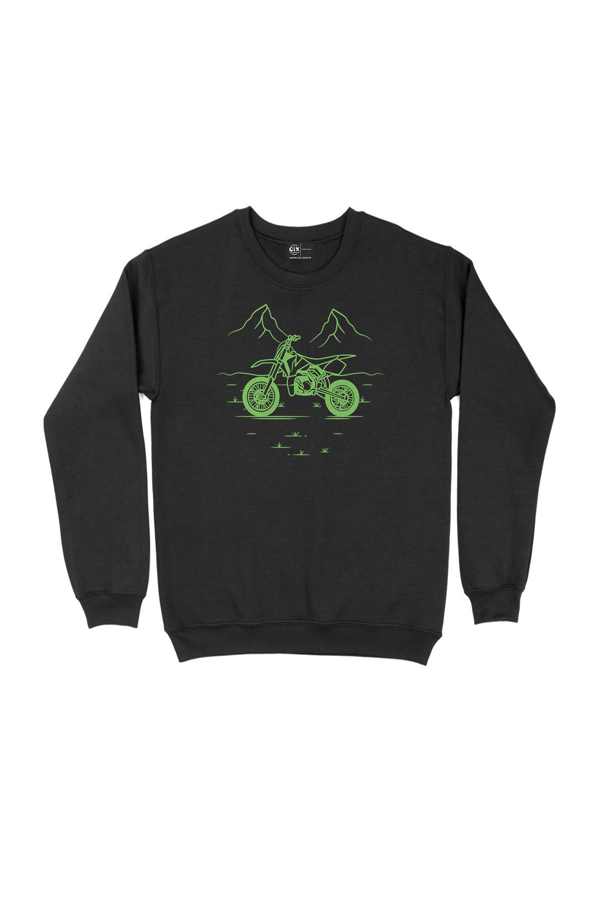 Doğadaki Bisiklet Siyah Sweatshirt