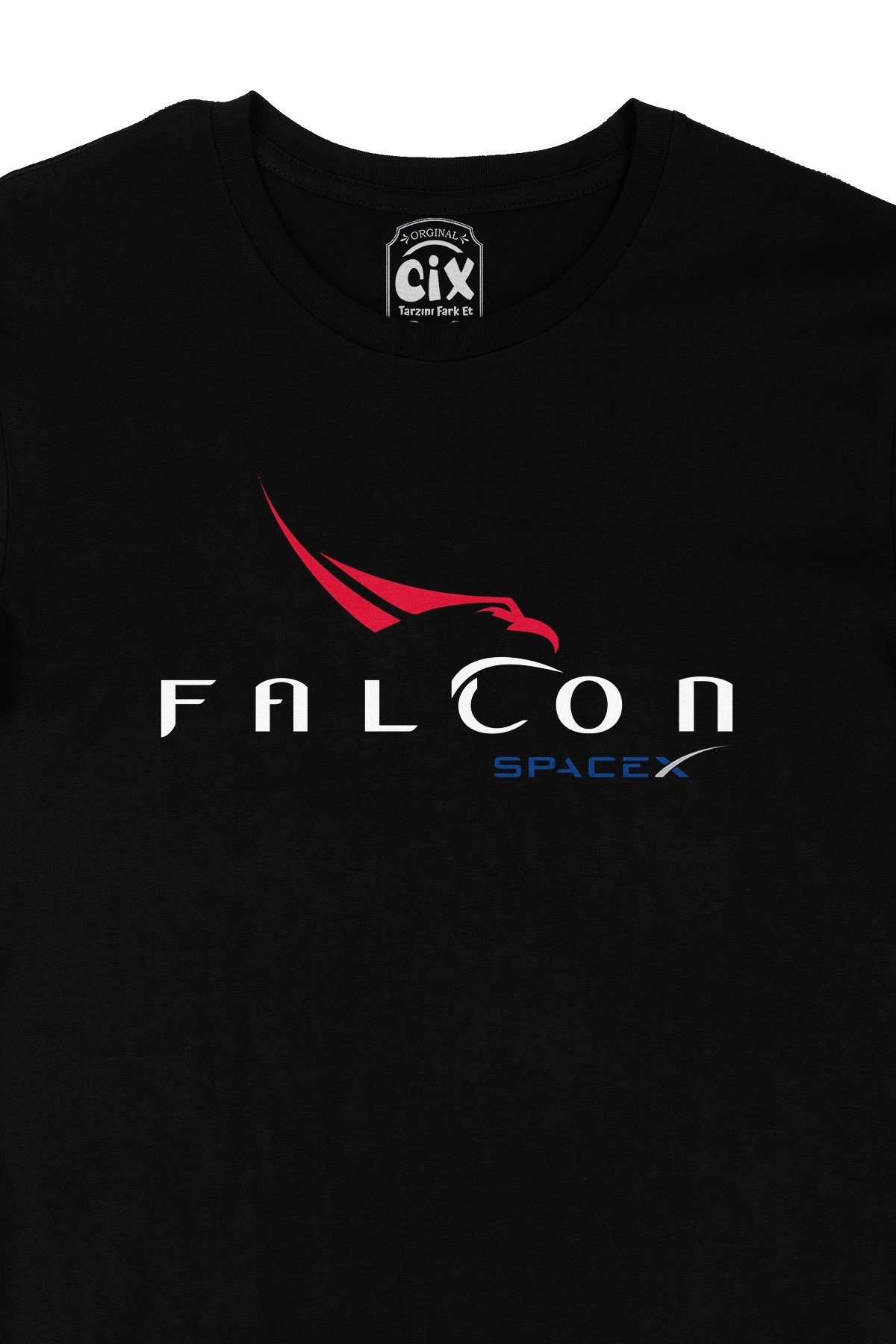 Falcon Spacex Siyah Tişört