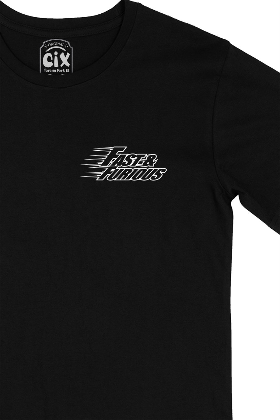 Fast And Furious Cep Logo Tasarımlı Siyah Tişört