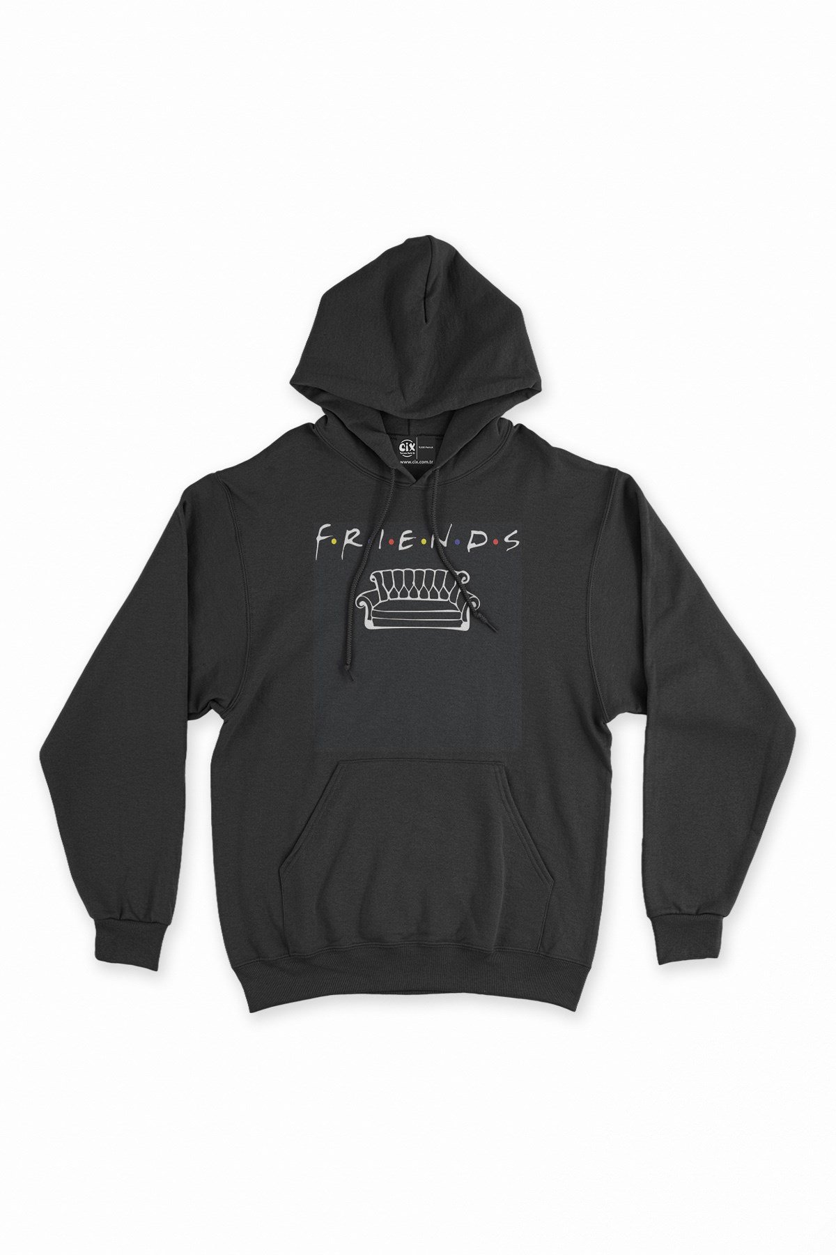 Friends Koltuğu Siyah Kapşonlu Sweatshirt Hoodie