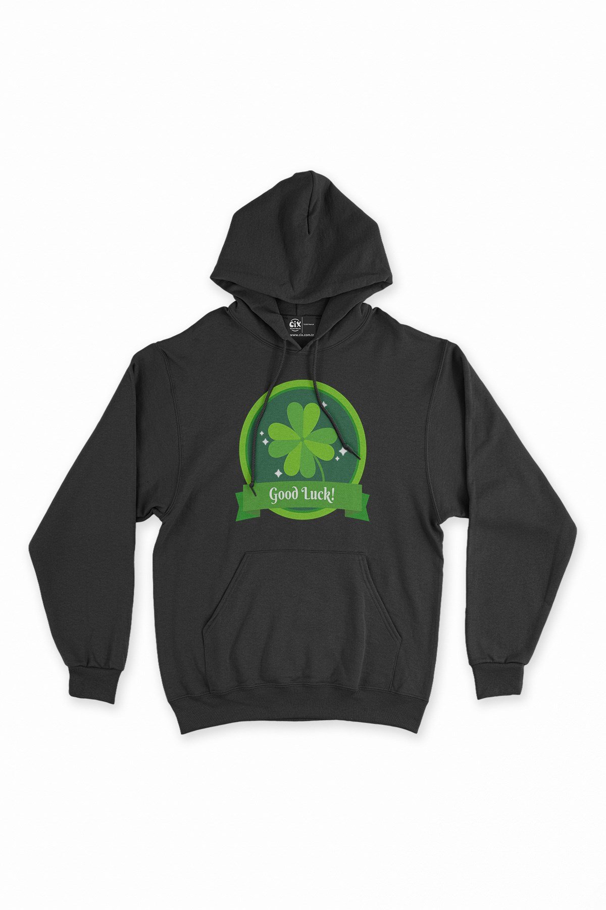 Good Luck St Patricks Siyah Kapşonlu Sweatshirt Hoodie