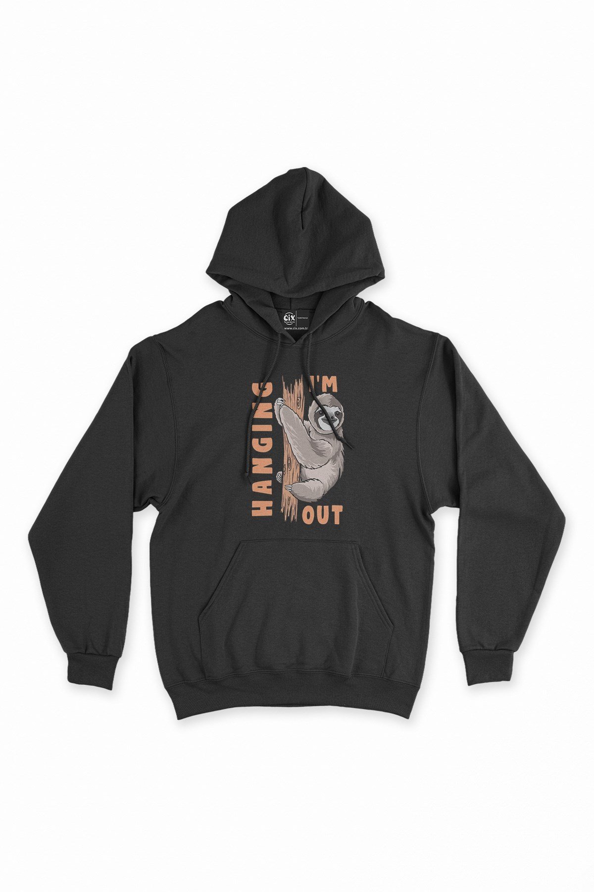 Hanging Out Koala Siyah Kapşonlu Sweatshirt Hoodie