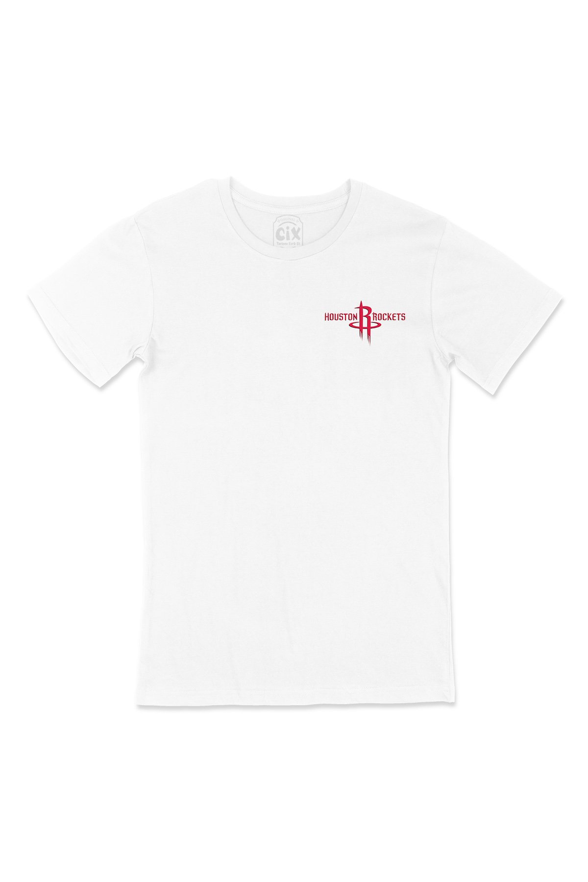 Houston Rockets Cep Logo Tasarımlı Beyaz Tişört