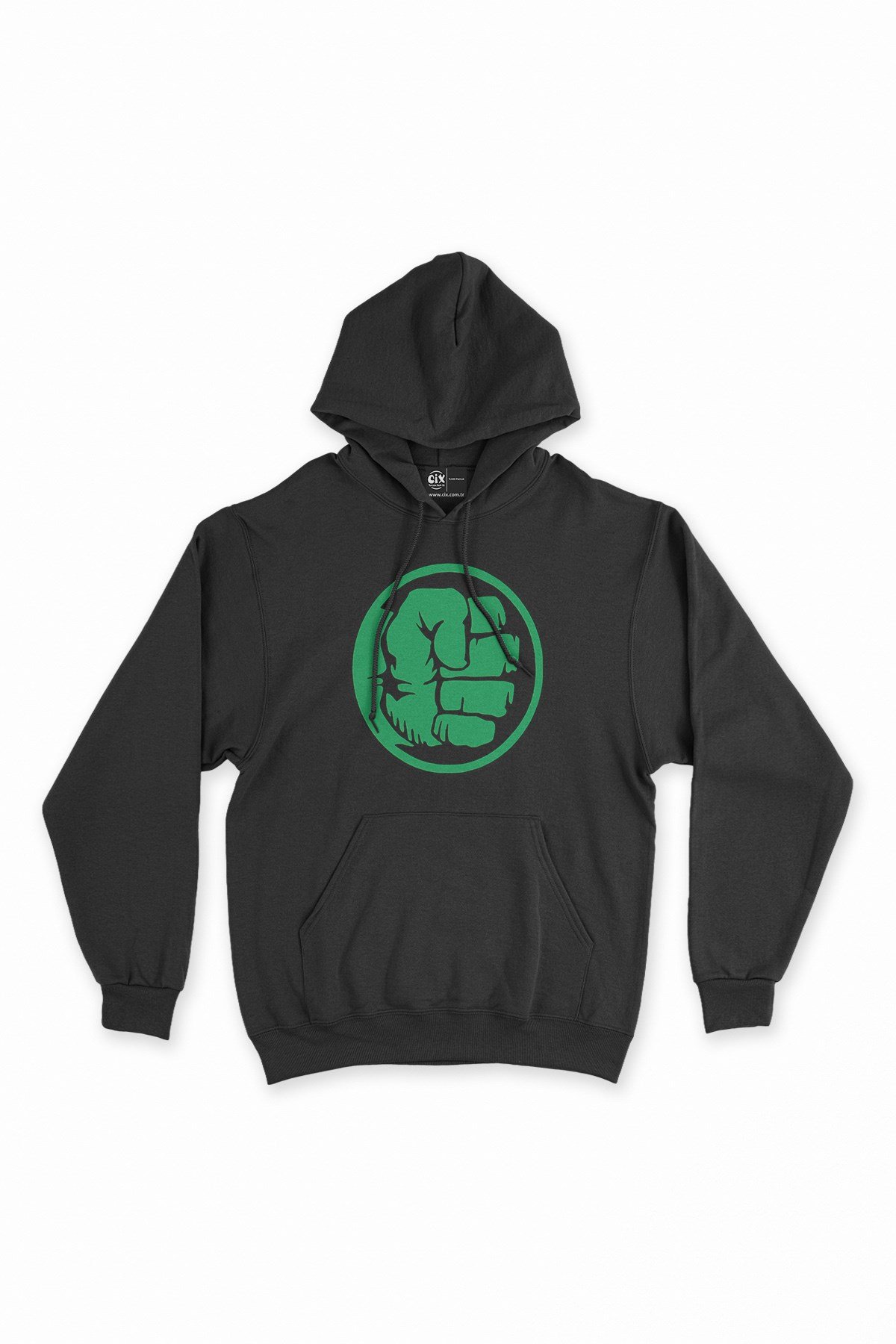 Hulk Yumruk Siyah Kapşonlu Sweatshirt Hoodie
