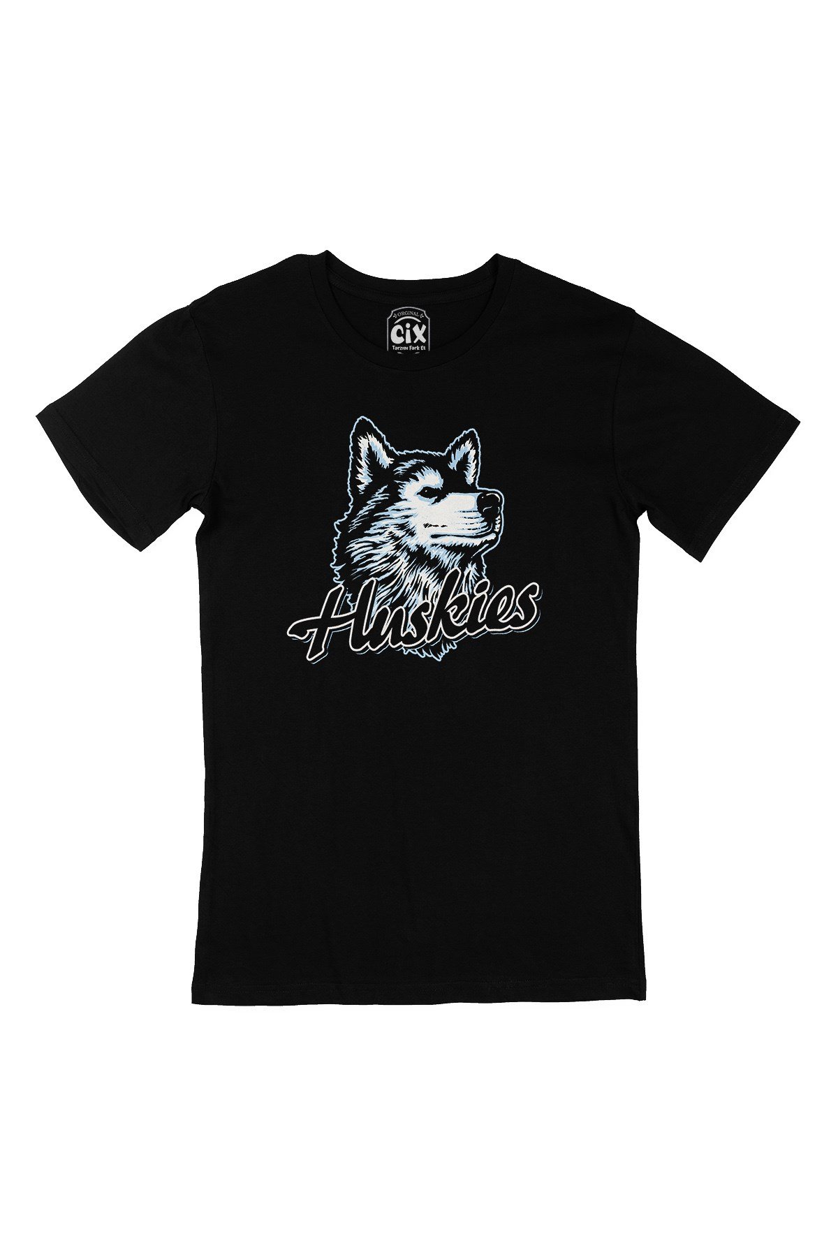 Husky Sibirya Kurdu Siyah Tişört