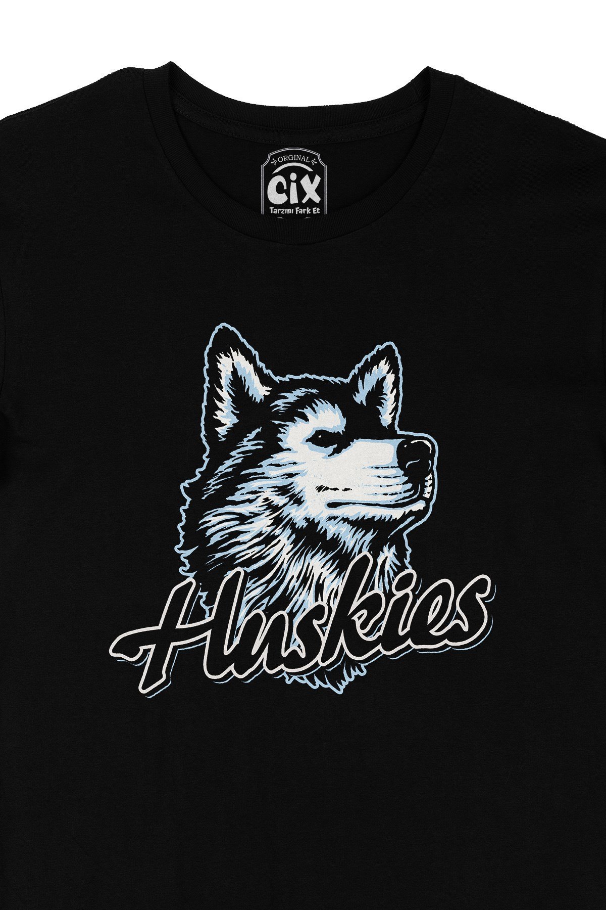 Husky Sibirya Kurdu Siyah Tişört