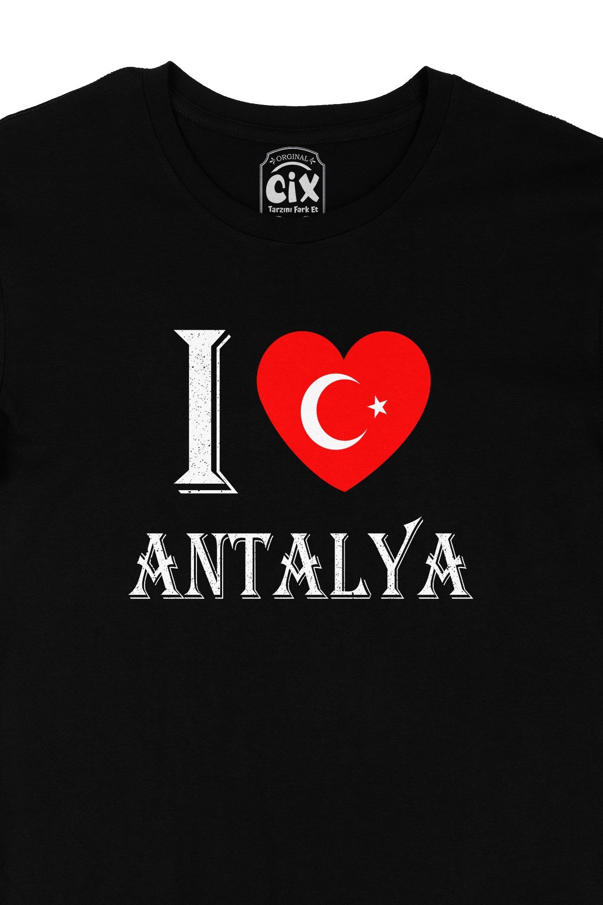 I Love Antalya Siyah Tişört