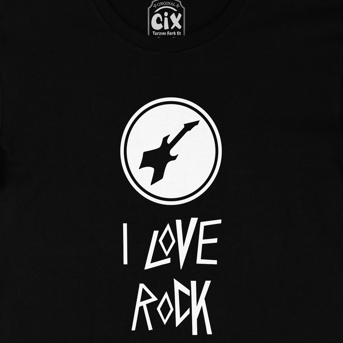 I love Rock Siyah Tişört