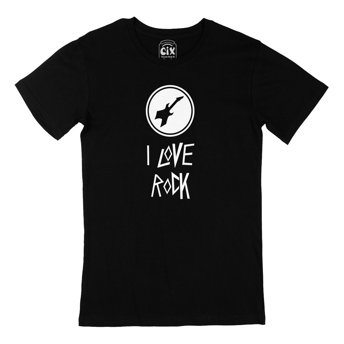 I love Rock Siyah Tişört