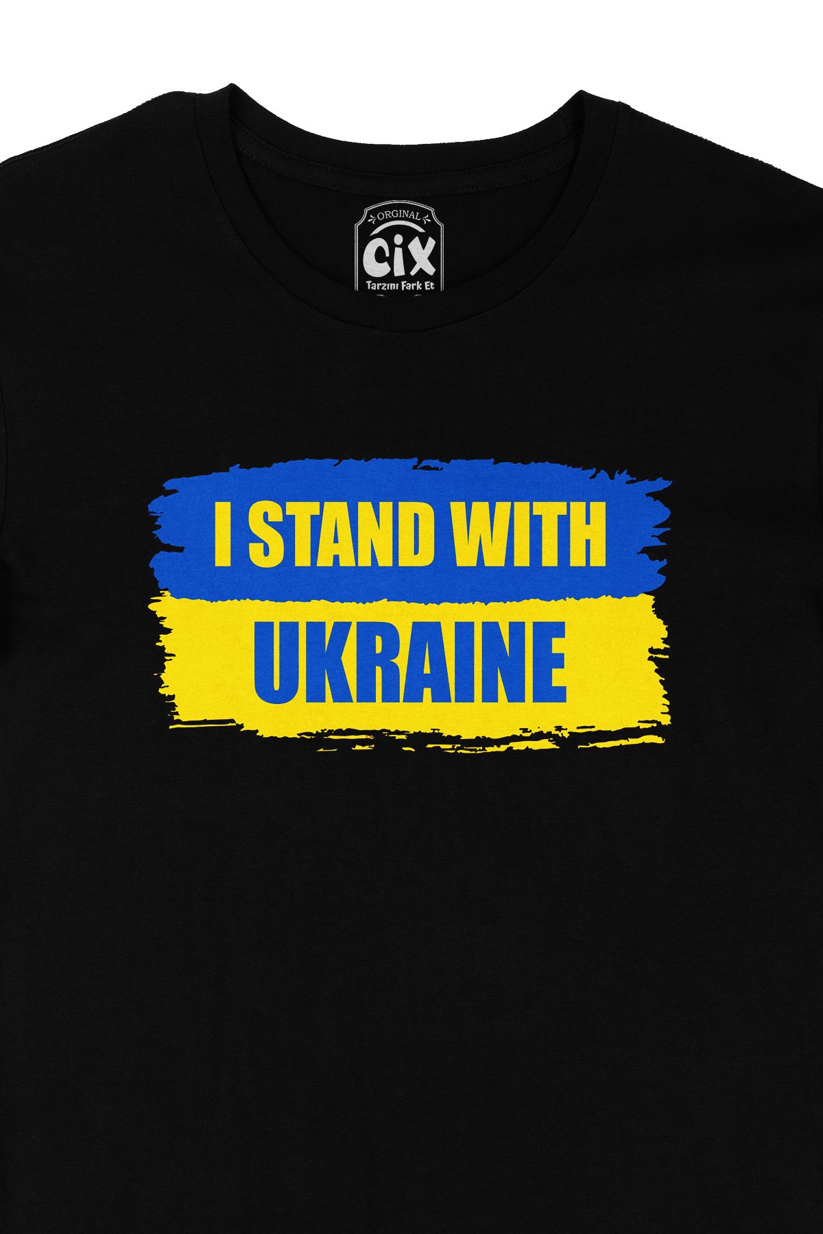 I Stand With Ukraine Ukrayna Siyah Tişört