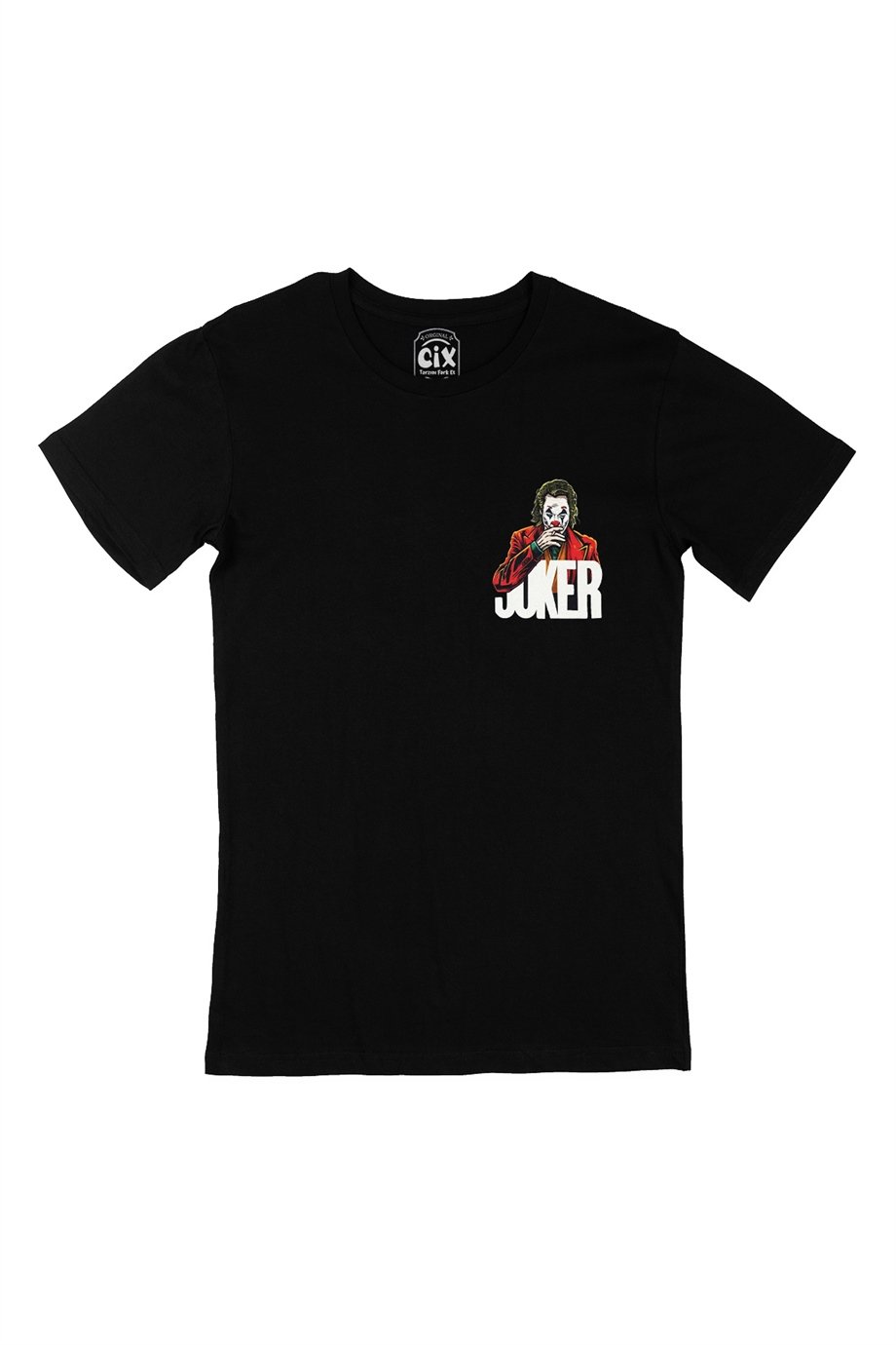 Joker Cep Logo Tasarımlı Siyah Tişört