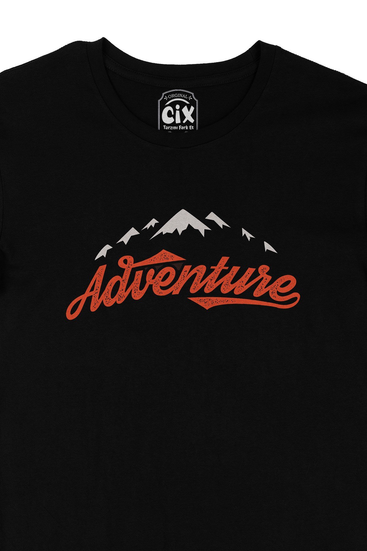 Kahverengi Adventure Siyah Tişört