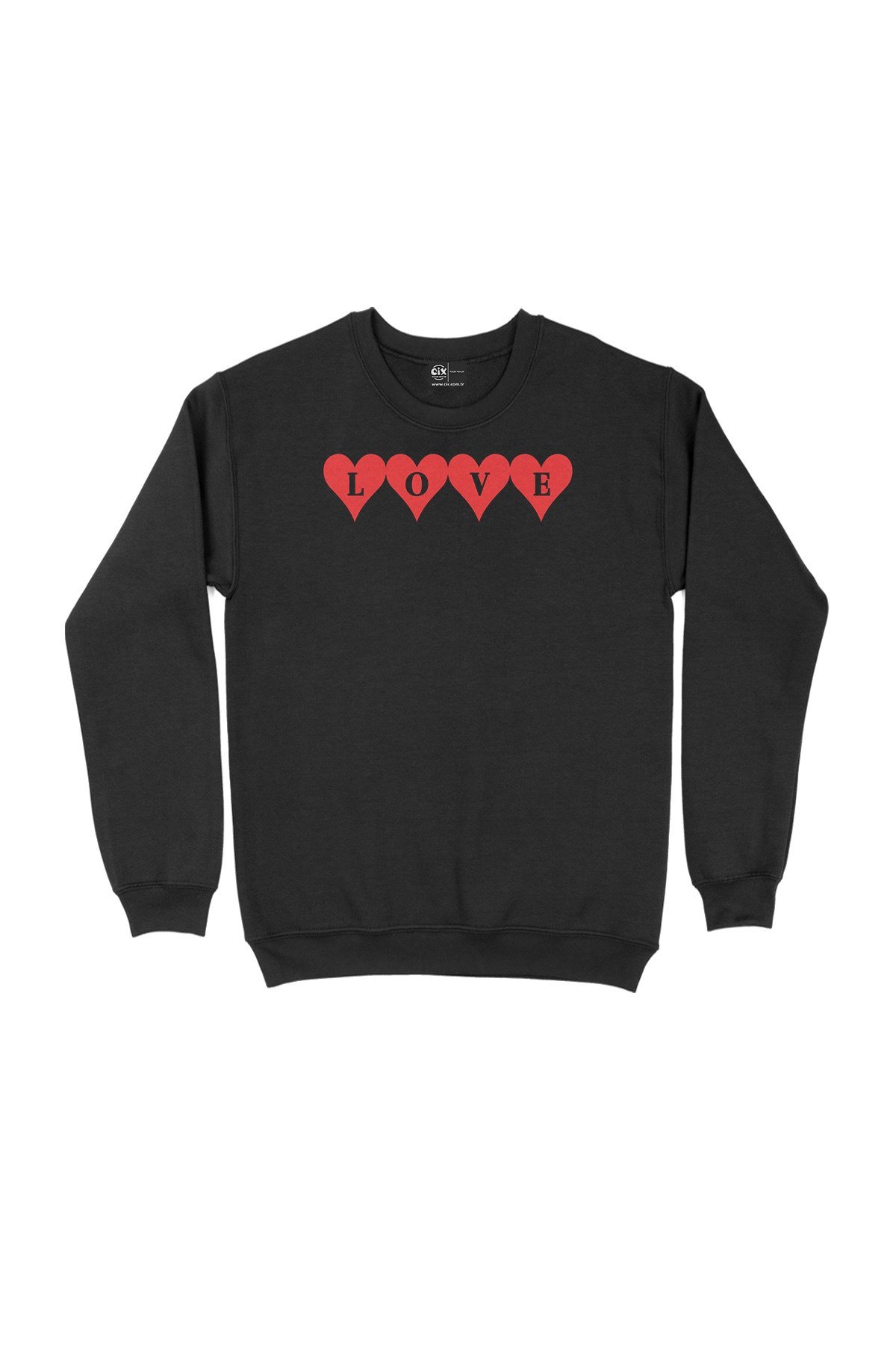Kalpli Love Siyah Sweatshirt
