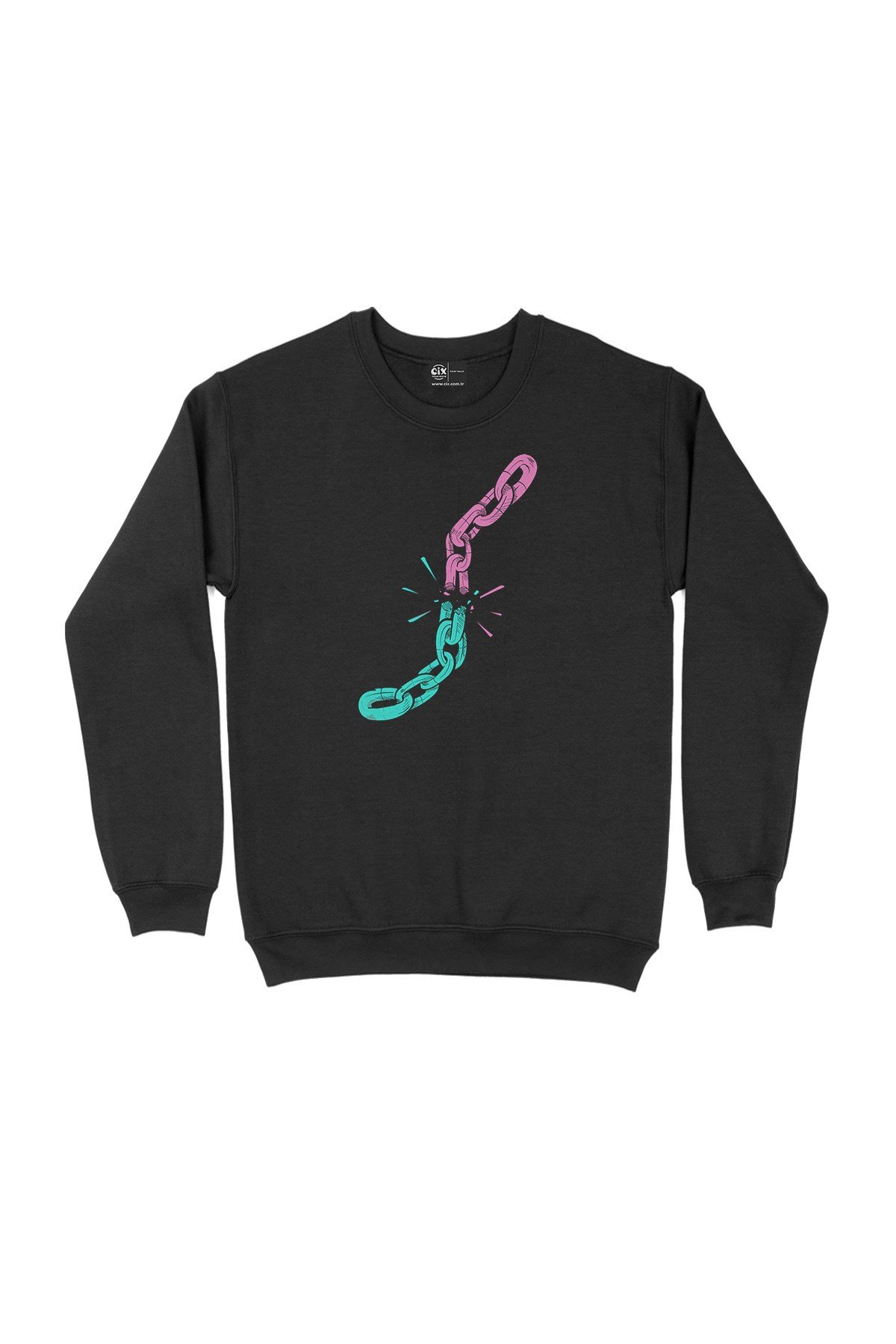 Kır Zincirlerini Siyah Sweatshirt