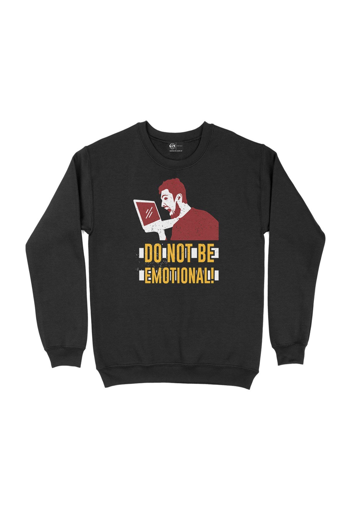 Kırmızı Do Not Be Emotional Siyah Sweatshirt