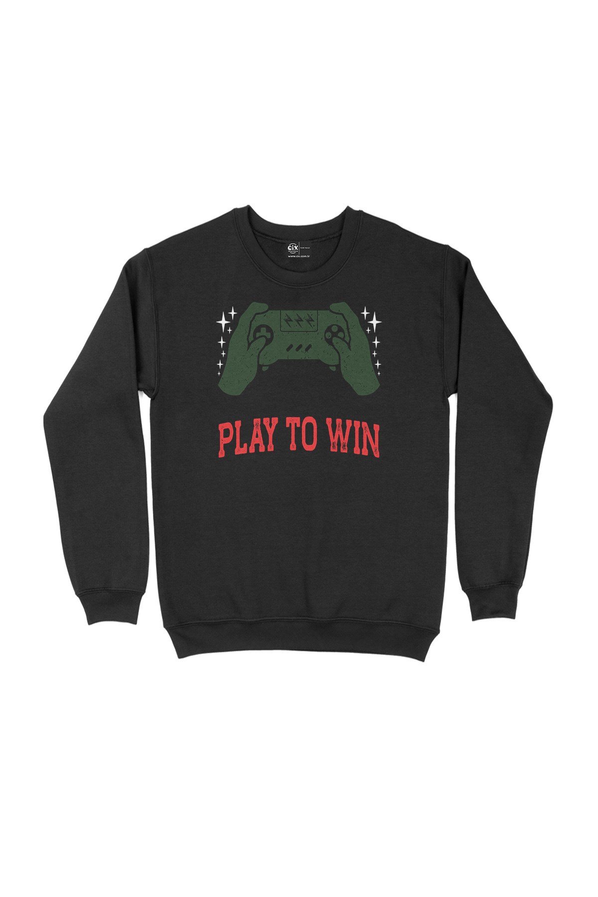 Kırmızı Play To Win  Siyah Sweatshirt
