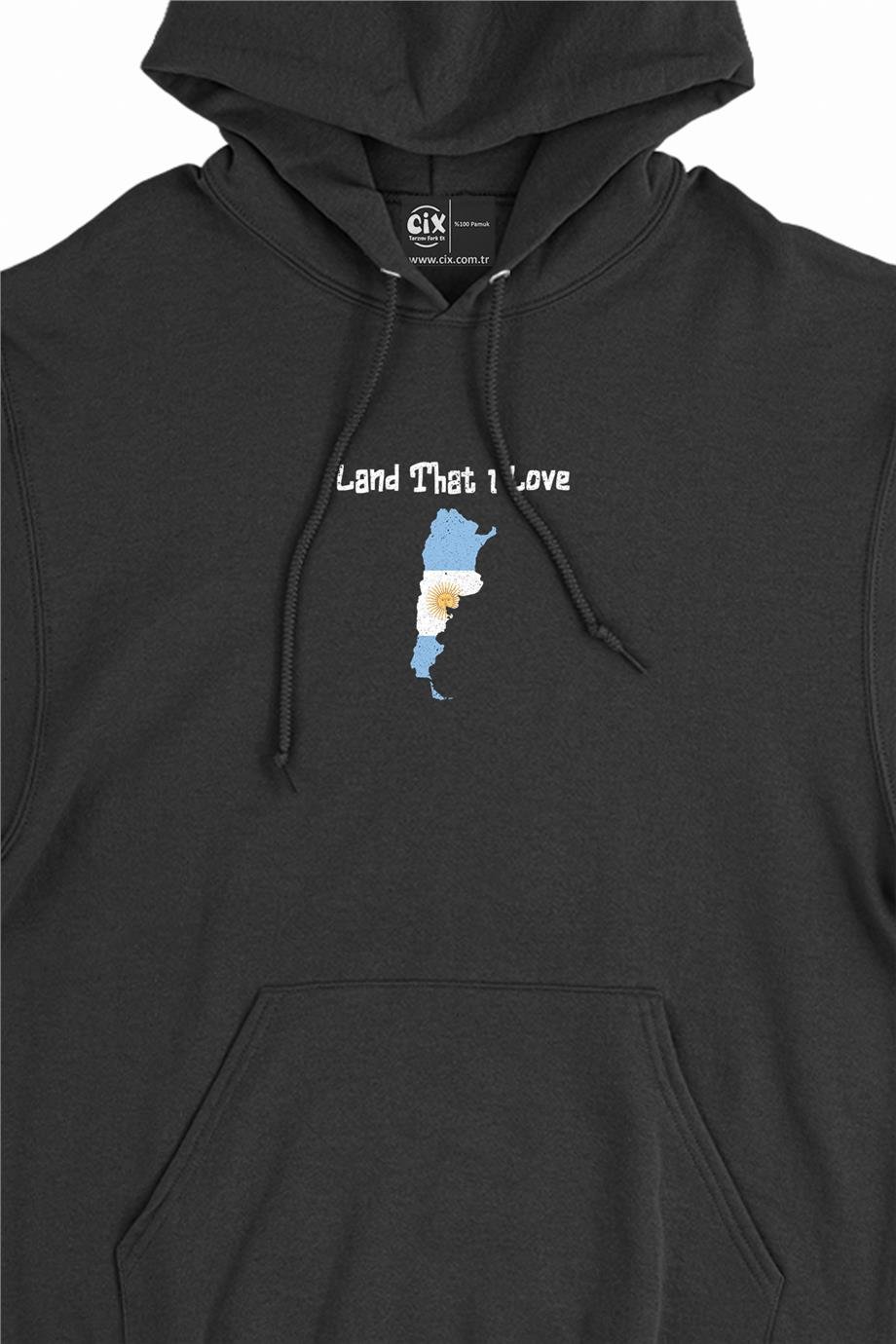 Land That I Love Arjantin Minimal Kapşonlu Sweatshirt Hoodie Land That I Love Arjantin Minimal Kapşonlu Sweatshirt Hoodie - Ücretsiz Kargo