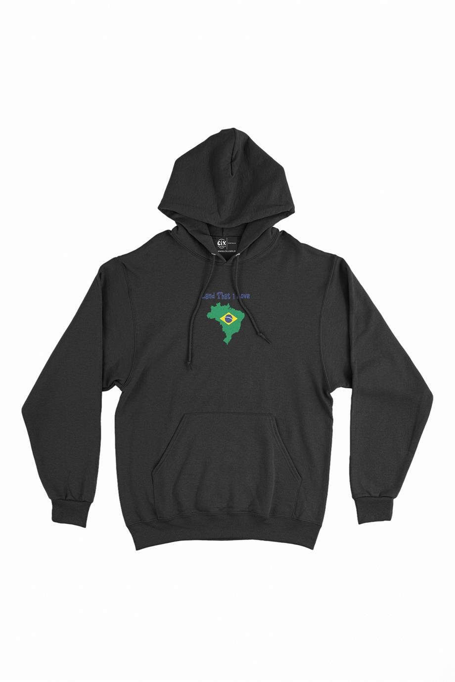Land That I Love Brezilya Minimal Kapşonlu Sweatshirt Hoodie Land That I Love Brezilya Minimal Kapşonlu Sweatshirt Hoodie - Ücretsiz Kargo
