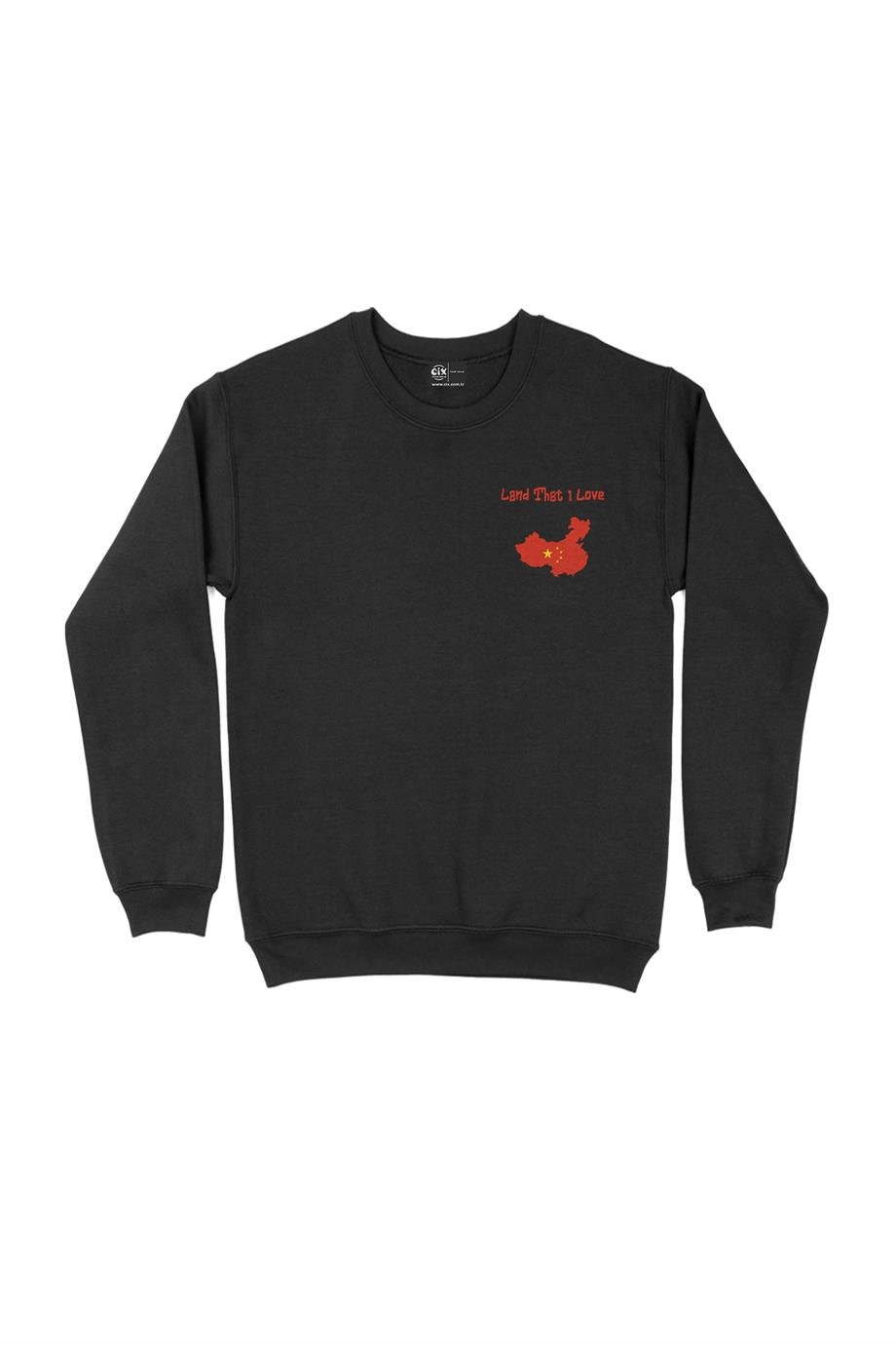 Land That I Love Çin Cep Tasarım Baskılı Sweatshirt Land That I Love Çin Cep Tasarım Baskılı Sweatshirt - Ücretsiz Kargo