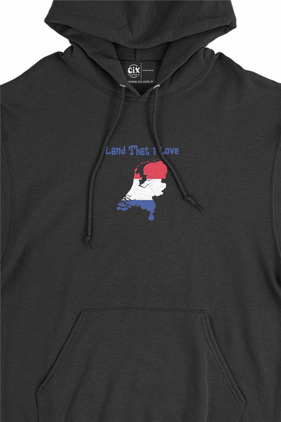 Land That I Love Hollanda Minimal Kapşonlu Sweatshirt Hoodie Land That I Love Hollanda Minimal Kapşonlu Sweatshirt Hoodie - Ücretsiz Kargo