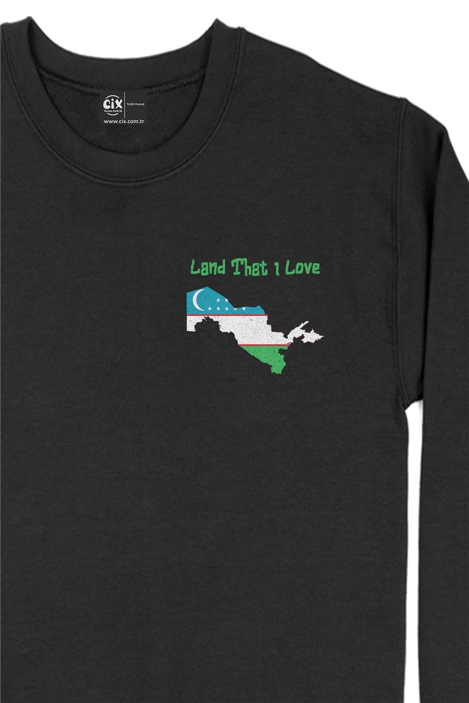 Land That I Love Özbekistan Cep Tasarım Baskılı Sweatshirt Land That I Love Özbekistan Cep Tasarım Baskılı Sweatshirt - Ücretsiz Kargo
