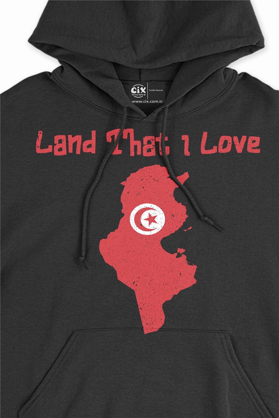 Land That I Love Tunus Kapşonlu Sweatshirt Hoodie Land That I Love Tunus Kapşonlu Sweatshirt Hoodie - Ücretsiz Kargo