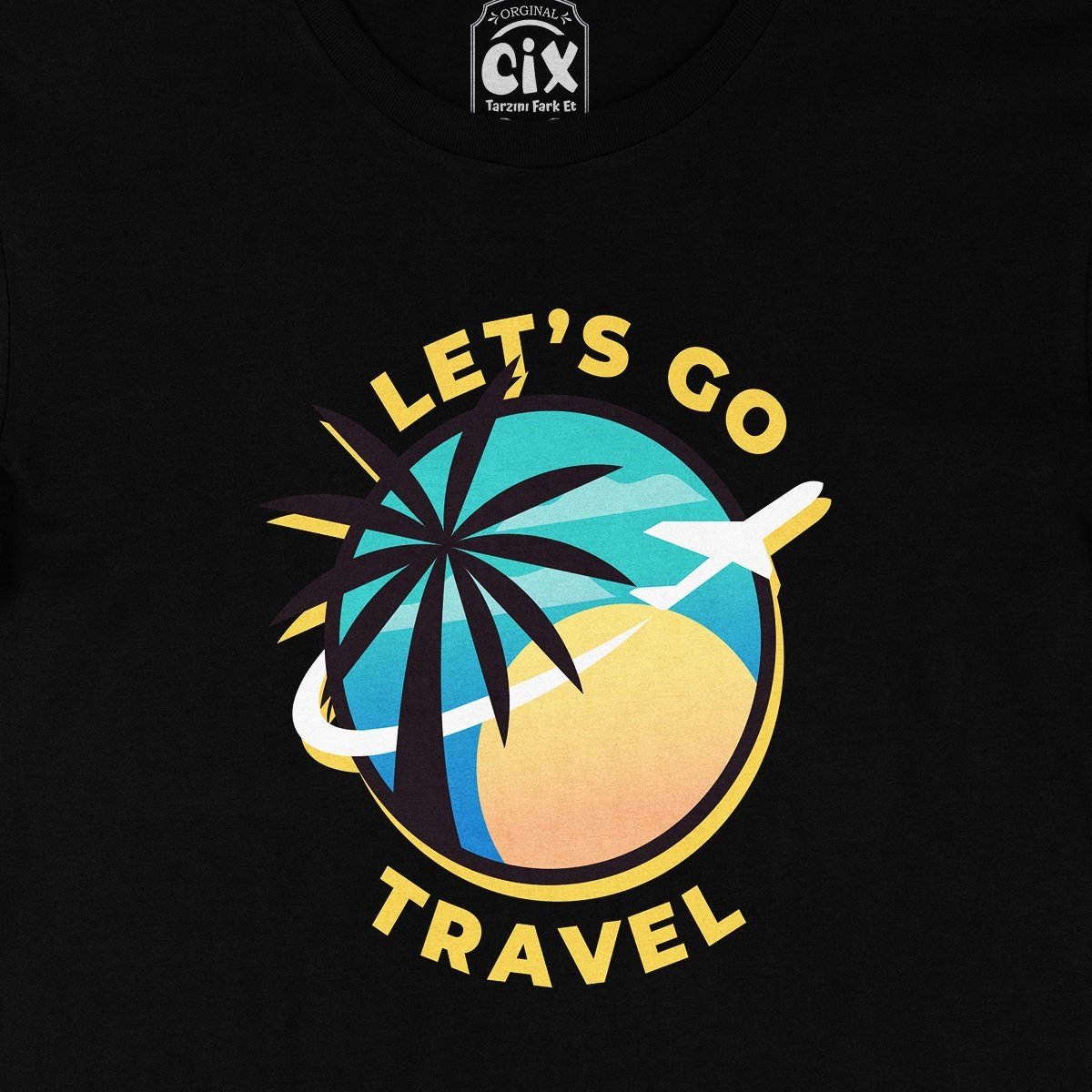 Let's Go Travel Siyah Tişört