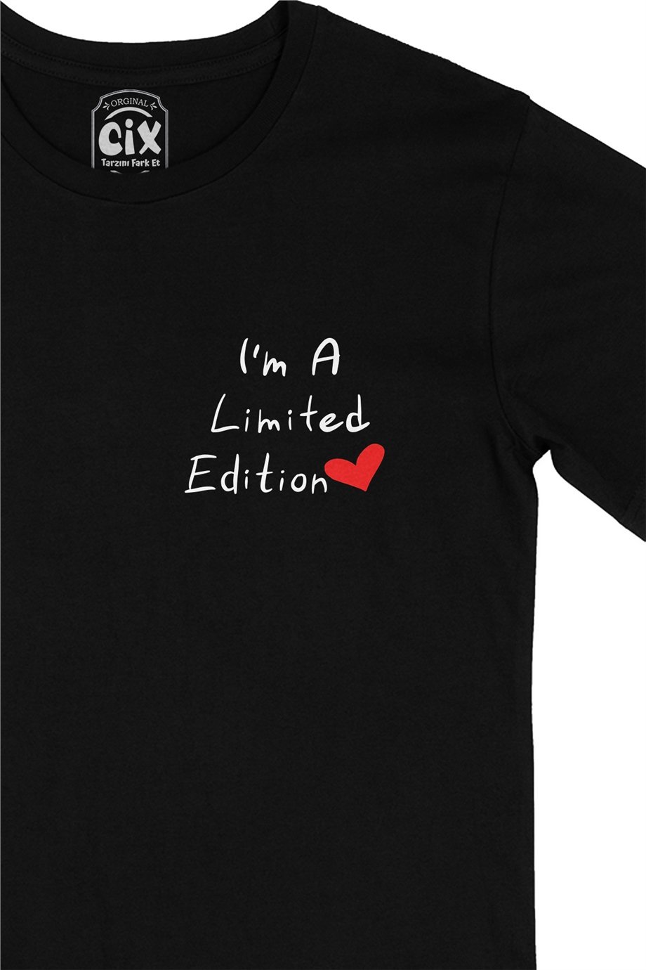 Limited Edition Cep Logo Tasarımlı Siyah Tişört