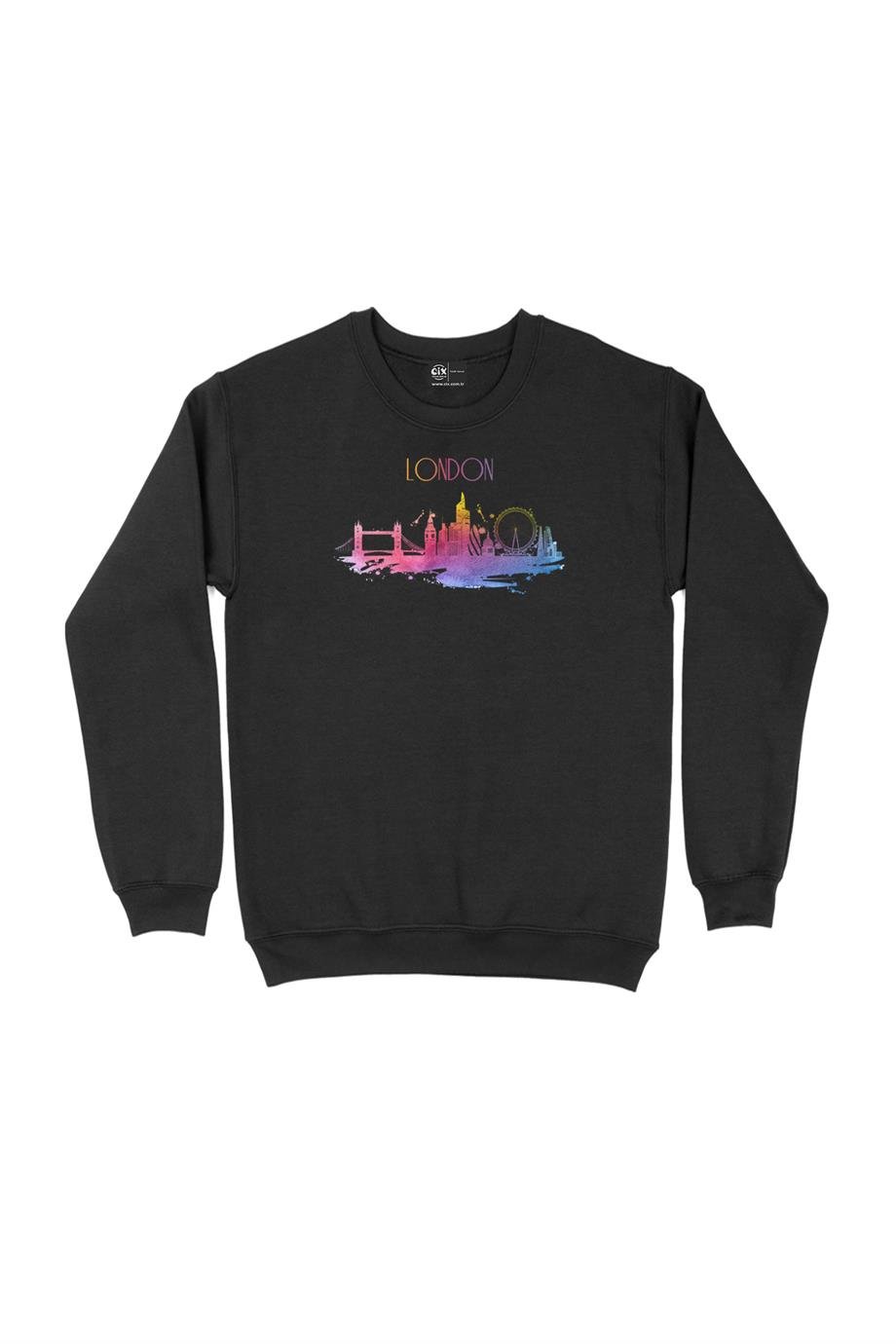 London Londra Renkli Sweatshirt London Londra Renkli Sweatshirt - Ücretsiz Kargo