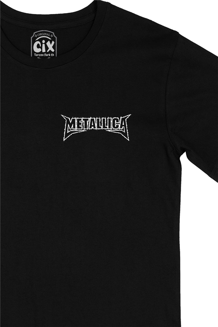 Metallica  Cep Logo Tasarımlı Siyah Tişört