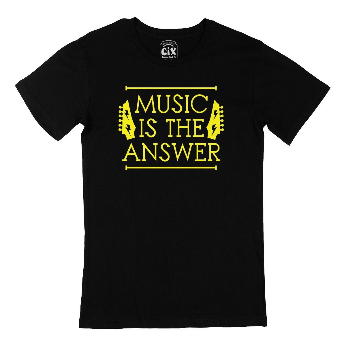 Music Is The Answer Siyah Tişört