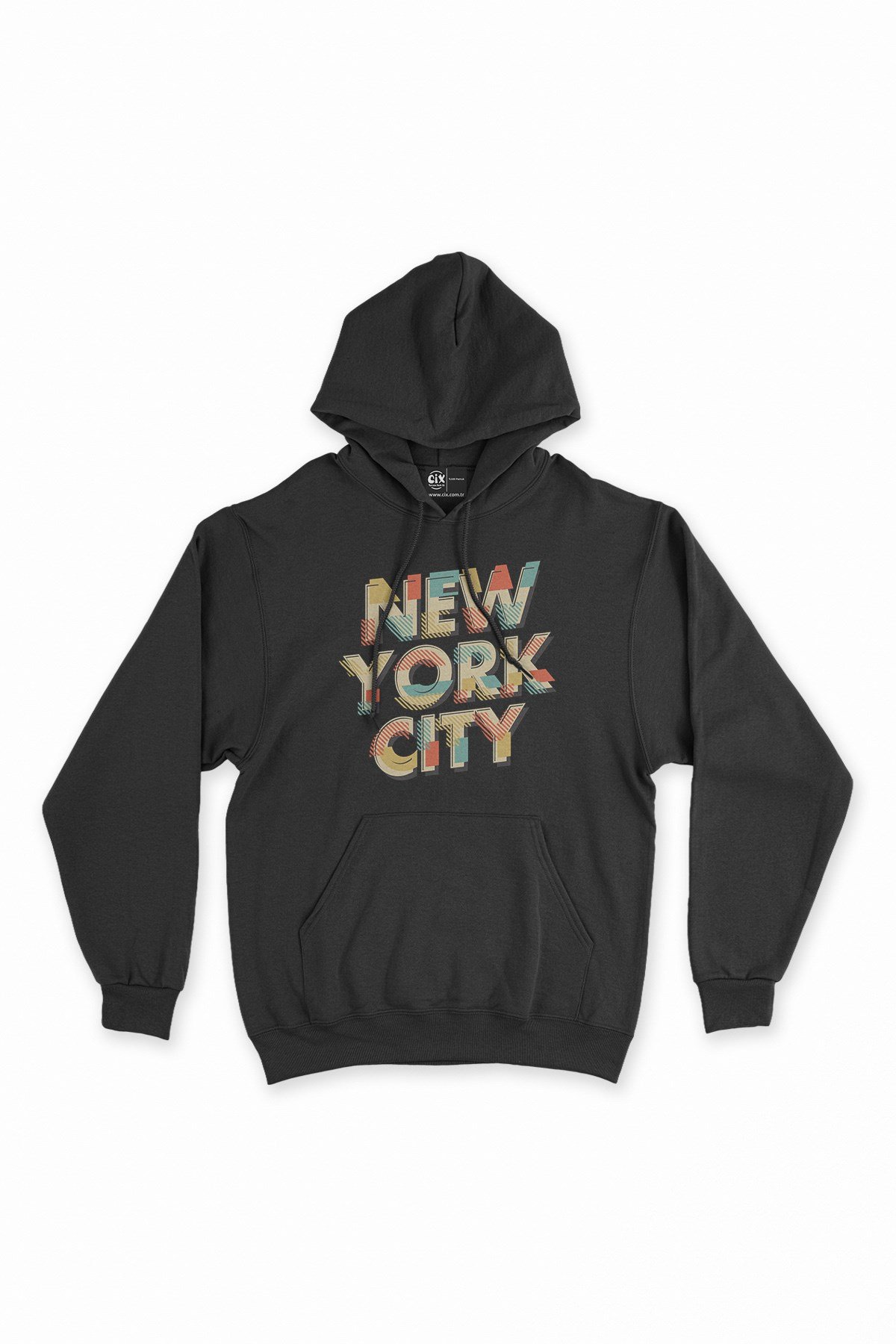 New York City Siyah Kapşonlu Sweatshirt Hoodie