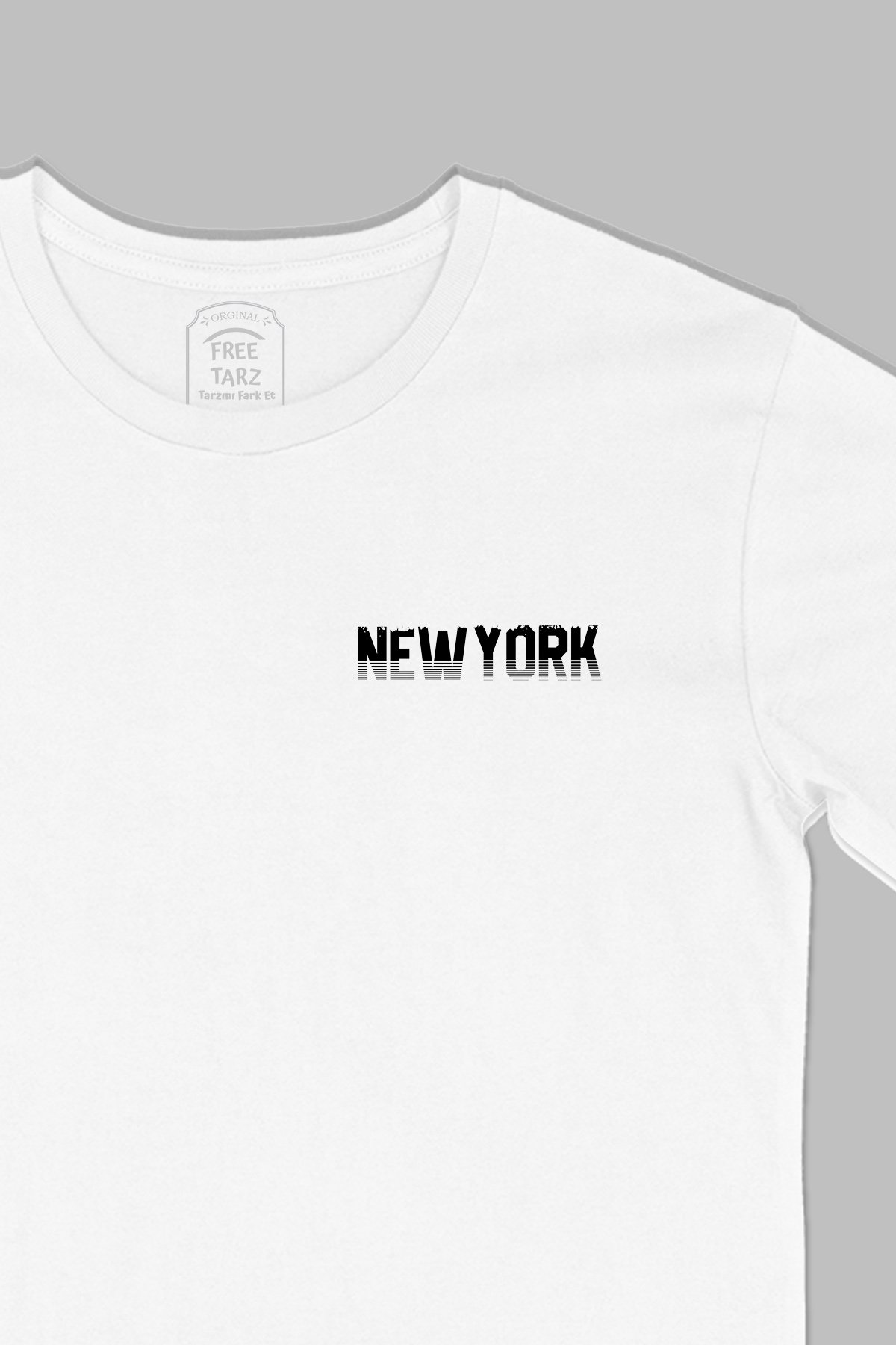 New York Tasarımlı Baskılı Cep Tasarım Beyaz Tişört New York Tasarımlı Baskılı Cep Tasarım Beyaz Tişört - Ücretsiz Kargo