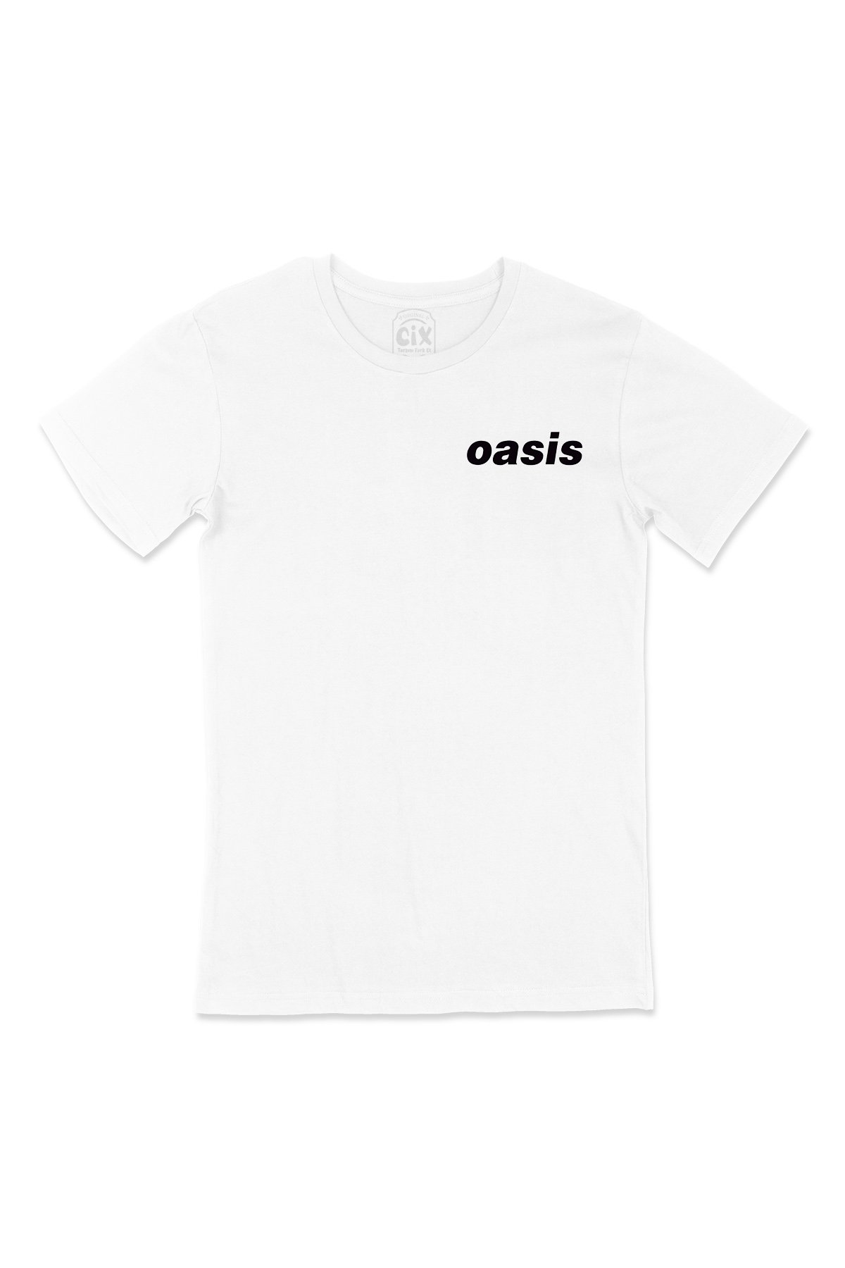 Oasis Cep Logo Tasarımlı Beyaz Tişört