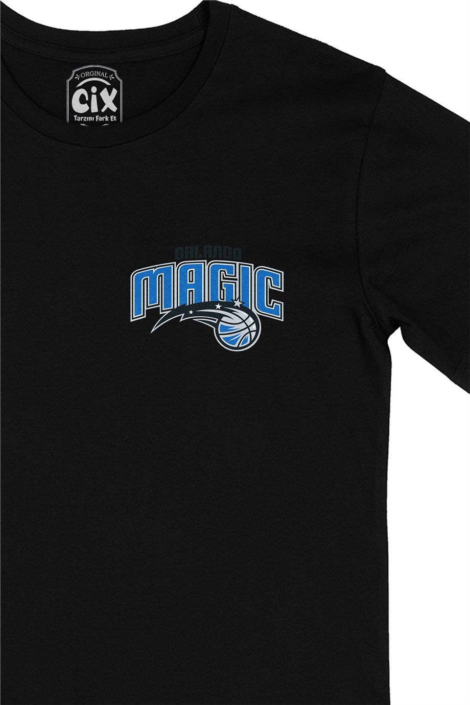 Orlando Magic Cep Logo Tasarımlı Siyah Tişört