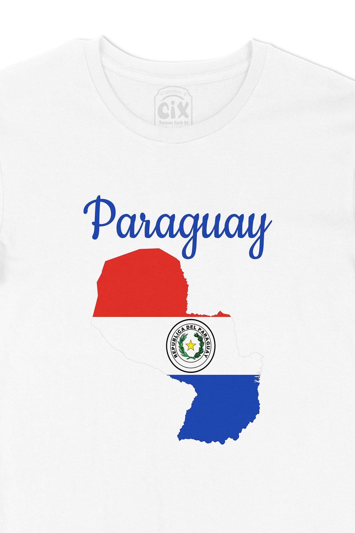 Paraguay Haritalı ve Bayraklı Tişört