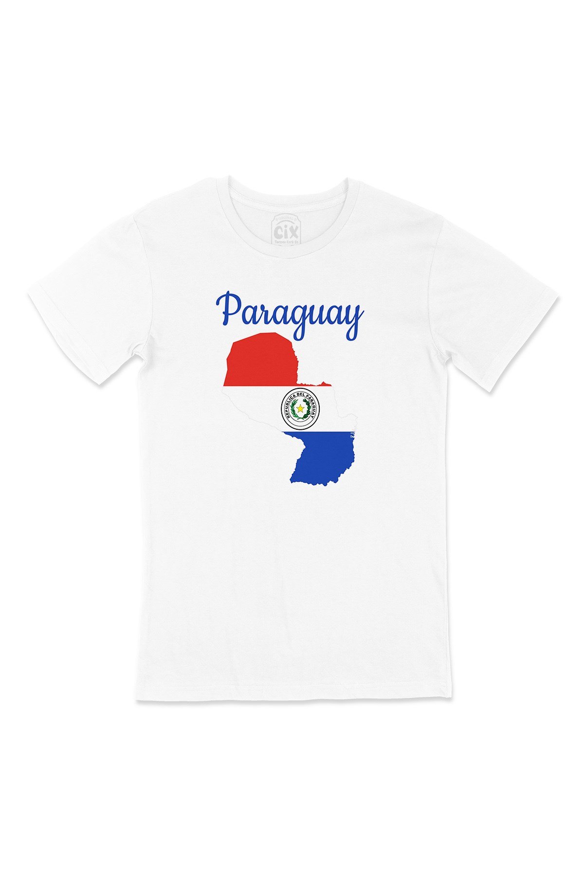 Paraguay Haritalı ve Bayraklı Tişört