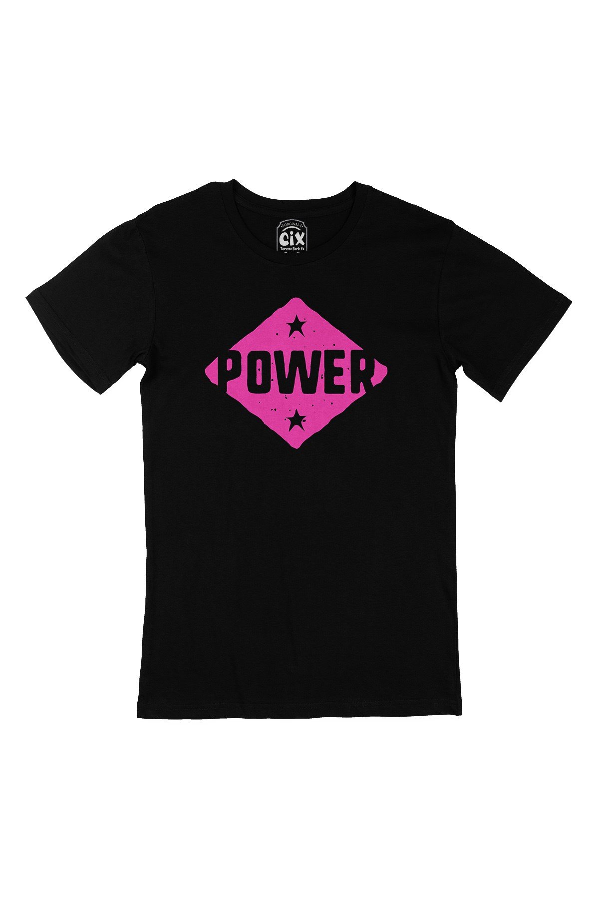 Pembe Power Siyah Tişört