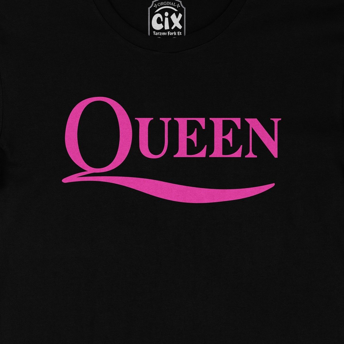 Pembe Queen Rock Siyah Tişört