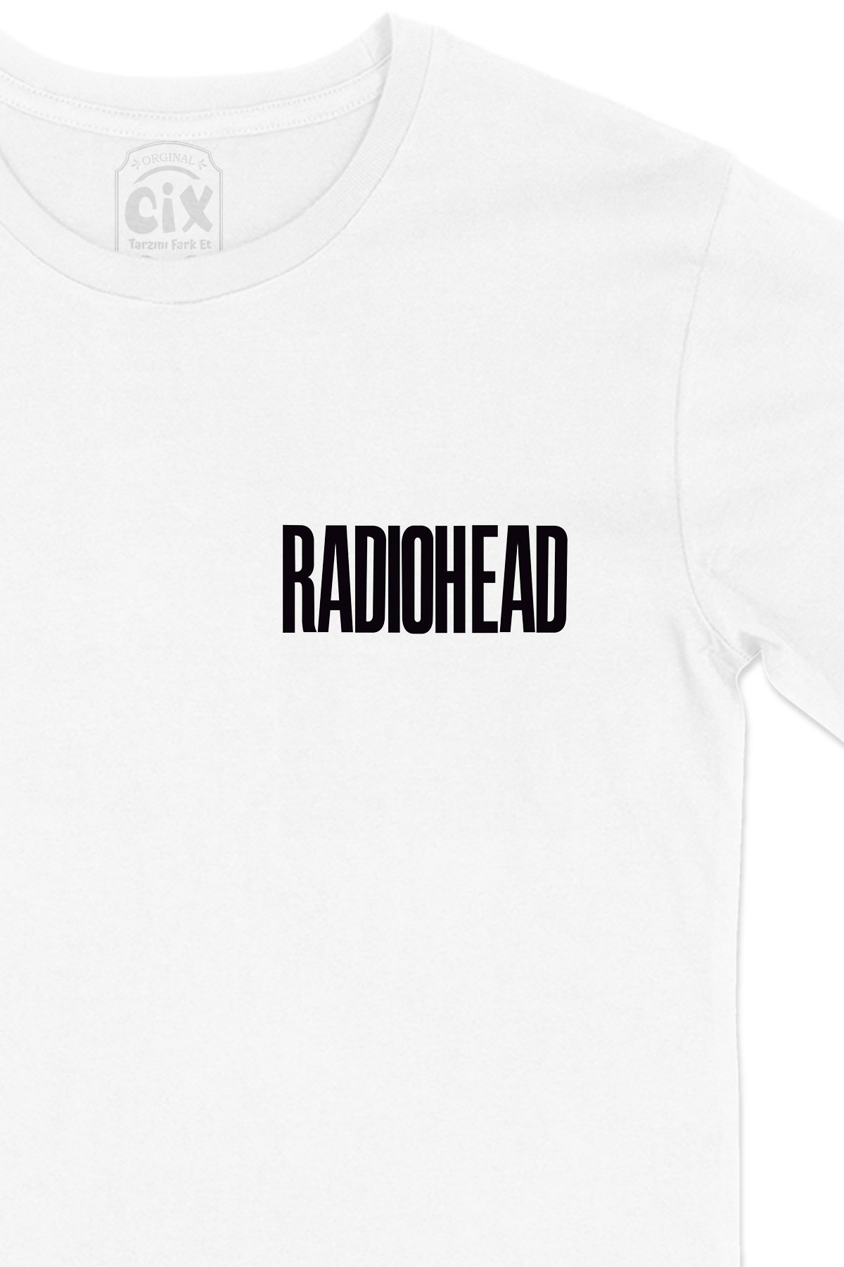 Radiohead Cep Logo Tasarımlı Beyaz Tişört