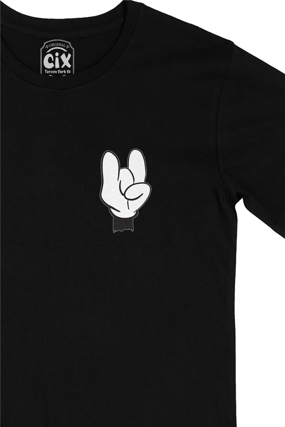 Rockhand Cep Logo Tasarımlı Siyah Tişört