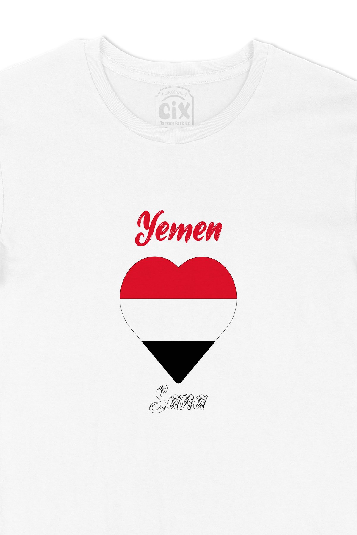 Sana Yemen Bayraklı Kalpli Tişört